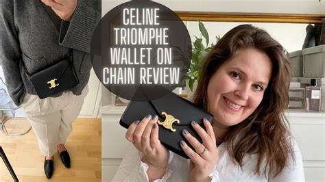 celine triomphe wallet on chain review 